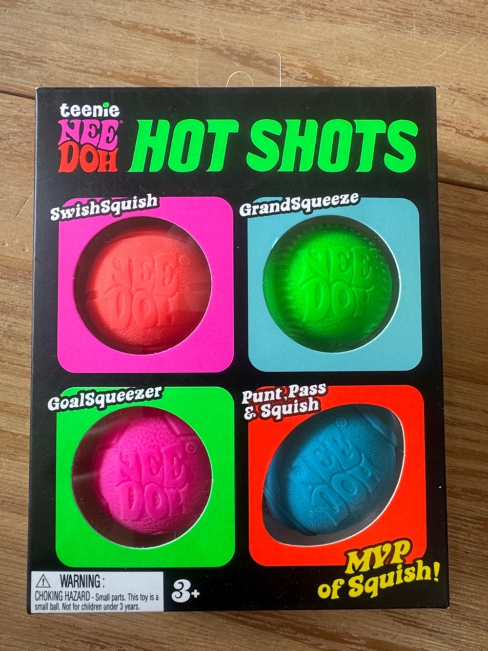 teenie NEE DOH Hot Shots 4-Pack Squishy Balls - Bright Multicolor